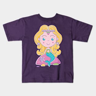 Mermaid sitting on rock Kids T-Shirt